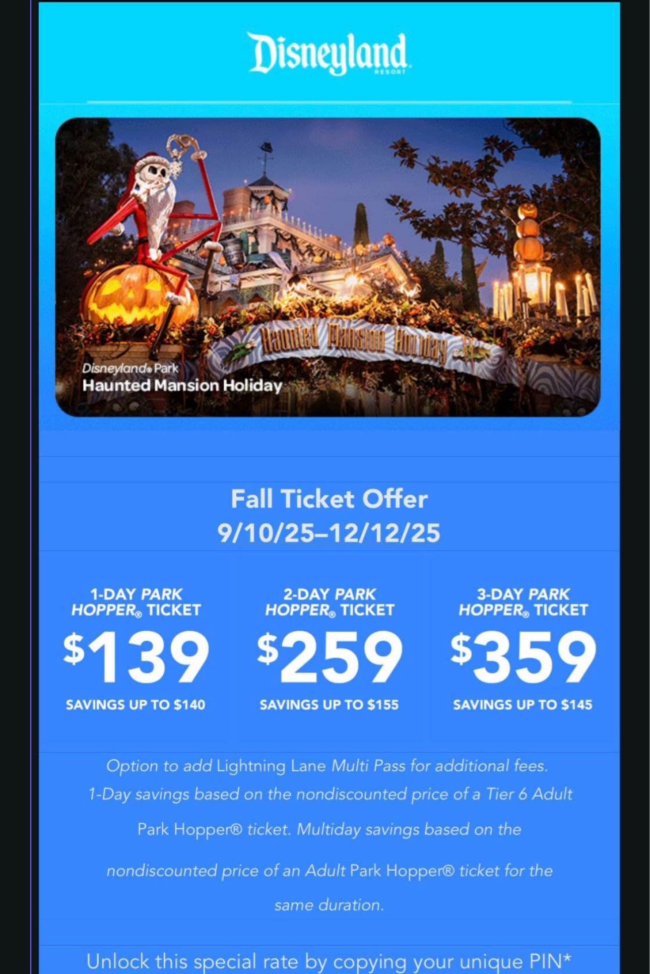 SPECIAL DISCOUNTED DISNEYLAND TICKETS $150