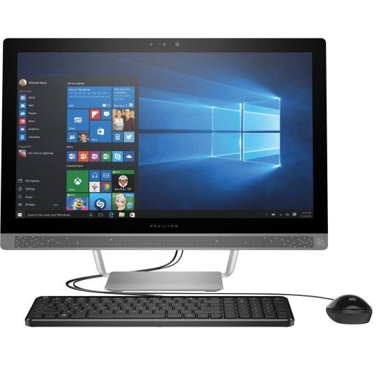 24 Inch HP All In One PC Intel 3.2 GHz 8 GB RAM 1 TB HD DVDRW Webcam 1080P FHD LCD Wi-Fi & BT Wireless Windows 11 Professional