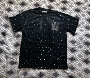 Amiri crystal/Rhinestone M.A. Logo T-Shirtm