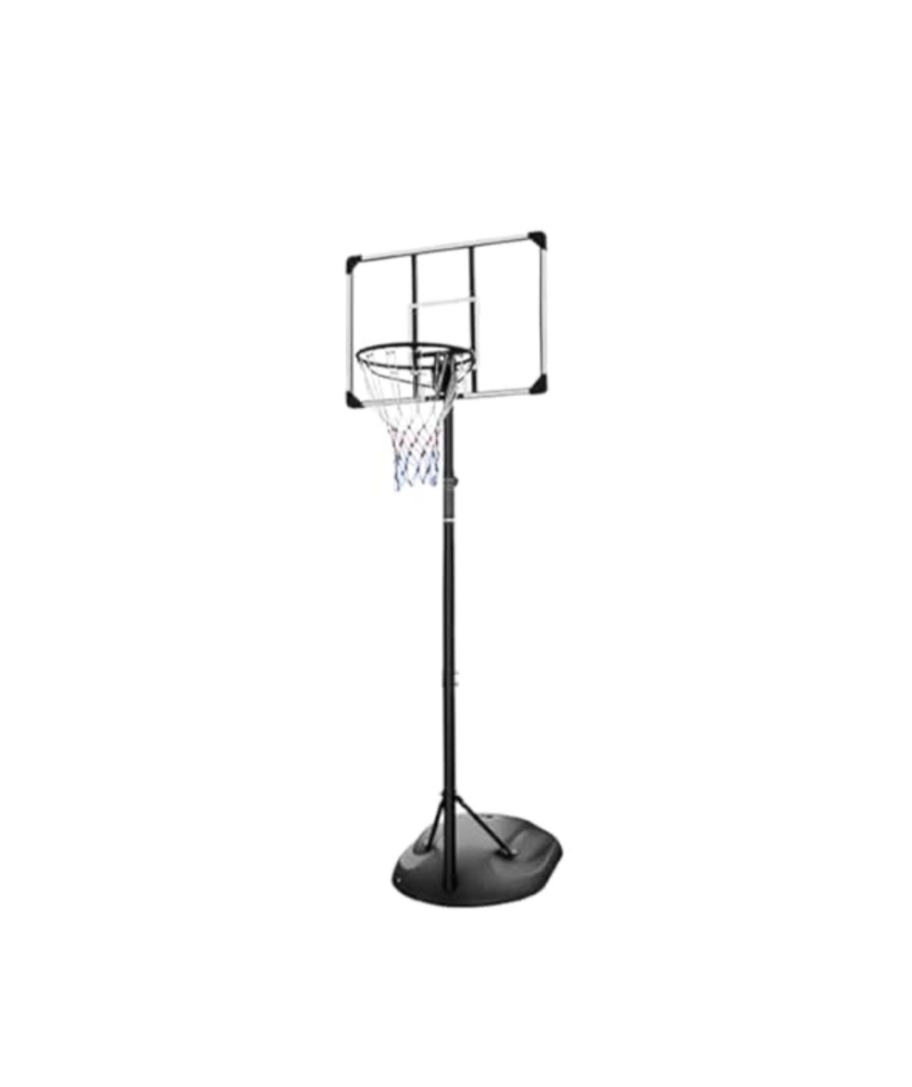 SPOFLYINN Portable Basketball Hoop System Stand with 32 Inch Backboard and Wheels 7.5ft - 9.2ft Adjustable Height