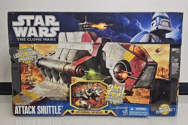 Star Wars Clone Wars Republic Attack Shuttle w/ Box & Clone Pilot
