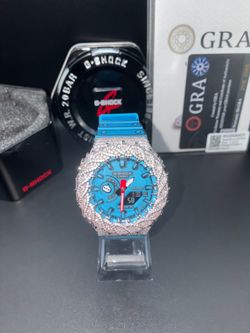 CasioOak G-Shock Moissanite Fully Custom Watch *Box+Vid Included*
