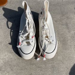 White Platform Converse