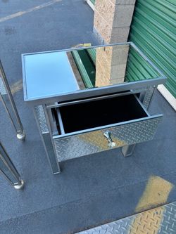 Mirrored End Table with Drawer