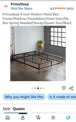 PrimaSleep 9 Inch Metal Bed Frame Queen