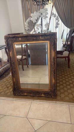 Large Elegant Gold Framed Mirror