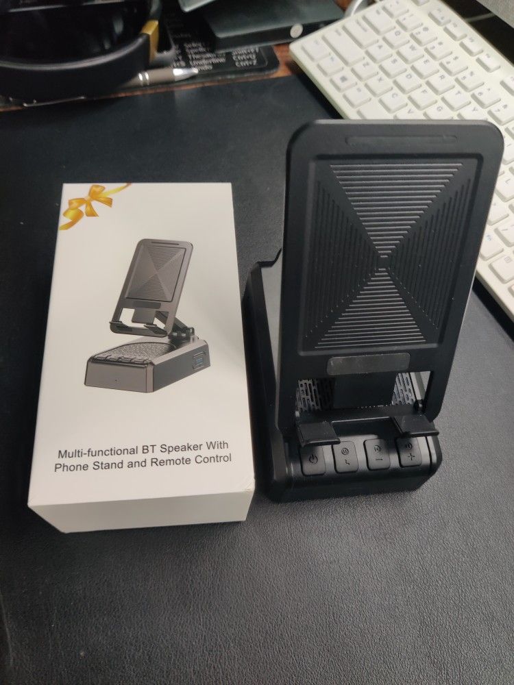 Cell Phone Stand with Bluetooth Speaker and Remote Control
