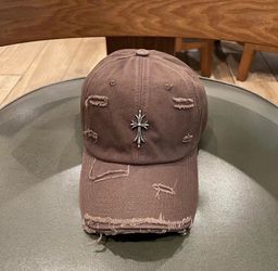 Denim Chrome Heart Cap