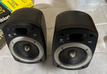 Logitech THX Satellite Speakers Pair Black Home Theater Wired Speakers
