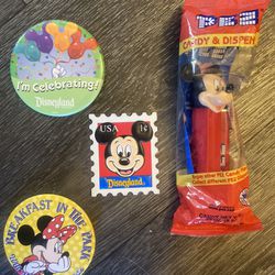Bundle Of Disney Pins,Pez And Magnet
