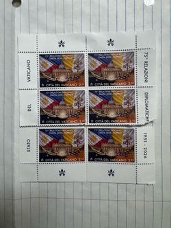 Six Vatican unused postage stamps just bought in Vatican city