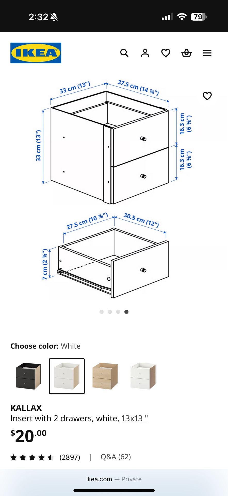 IKEA Kallax 2 Drawer inserts