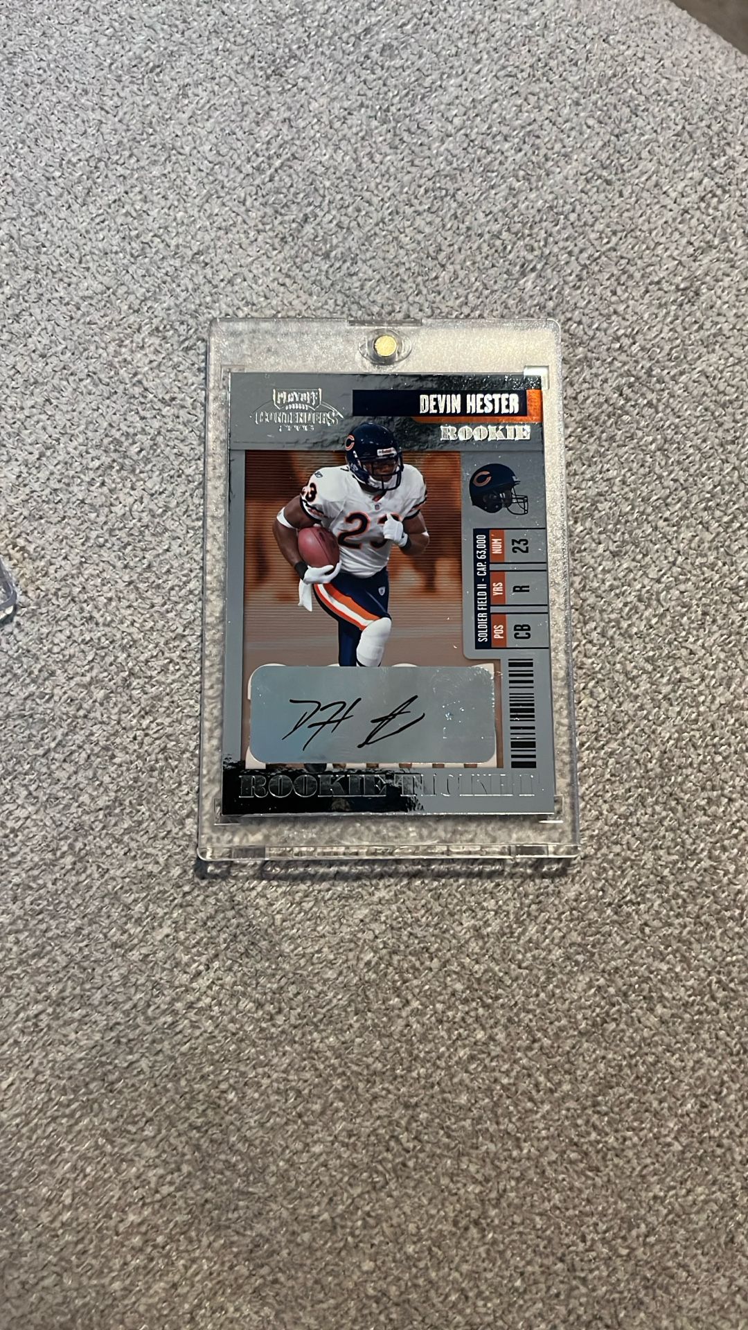 Devin Hester Rookie Auto Football Card Bears