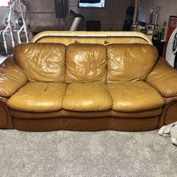 Brown leather couch 
