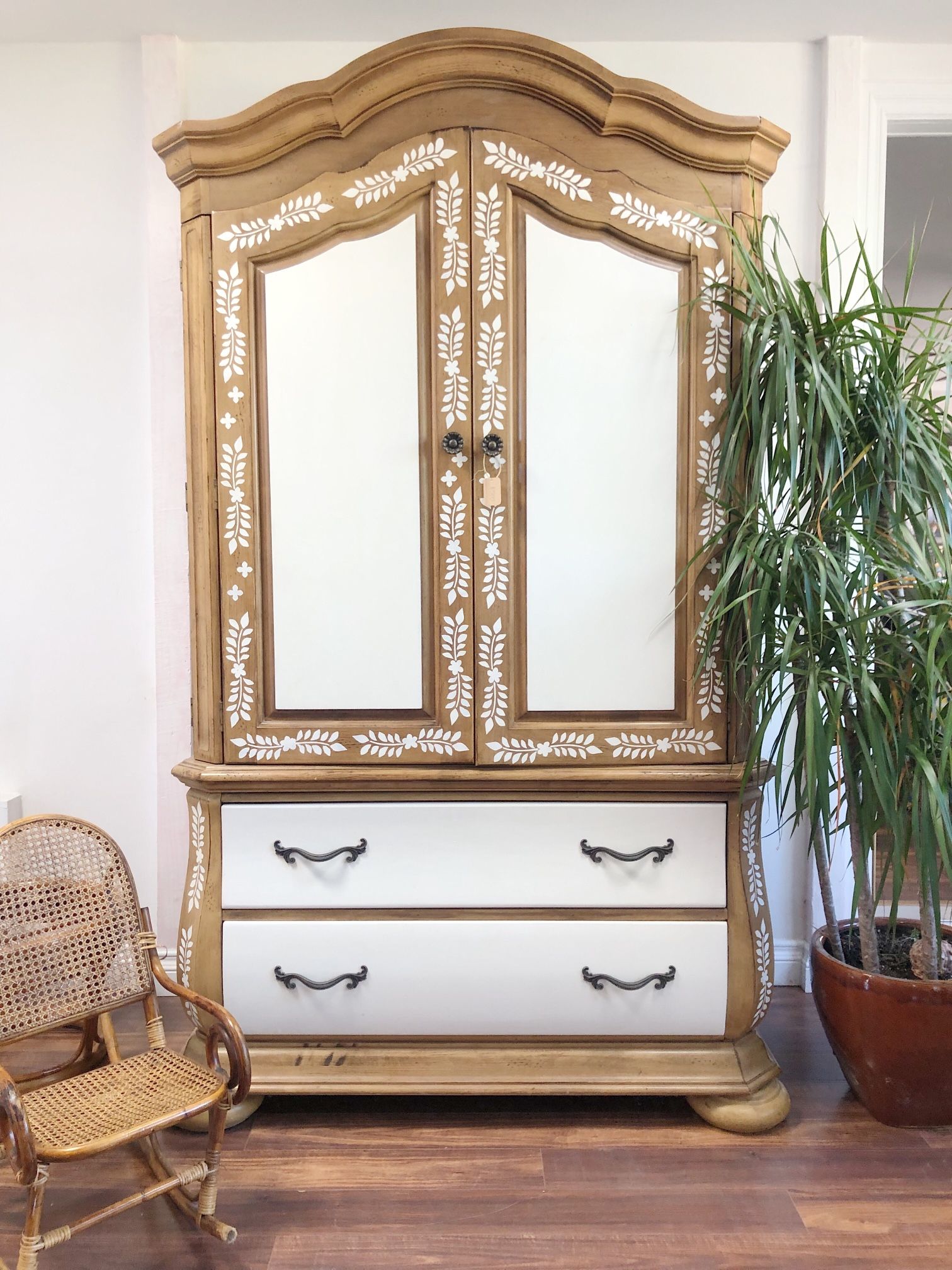 Boho X French Provincial Refinished Armoir 