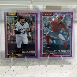 2026 Series 1 Caleb Durbin Purple Sparkle Foil (2) Card Lot