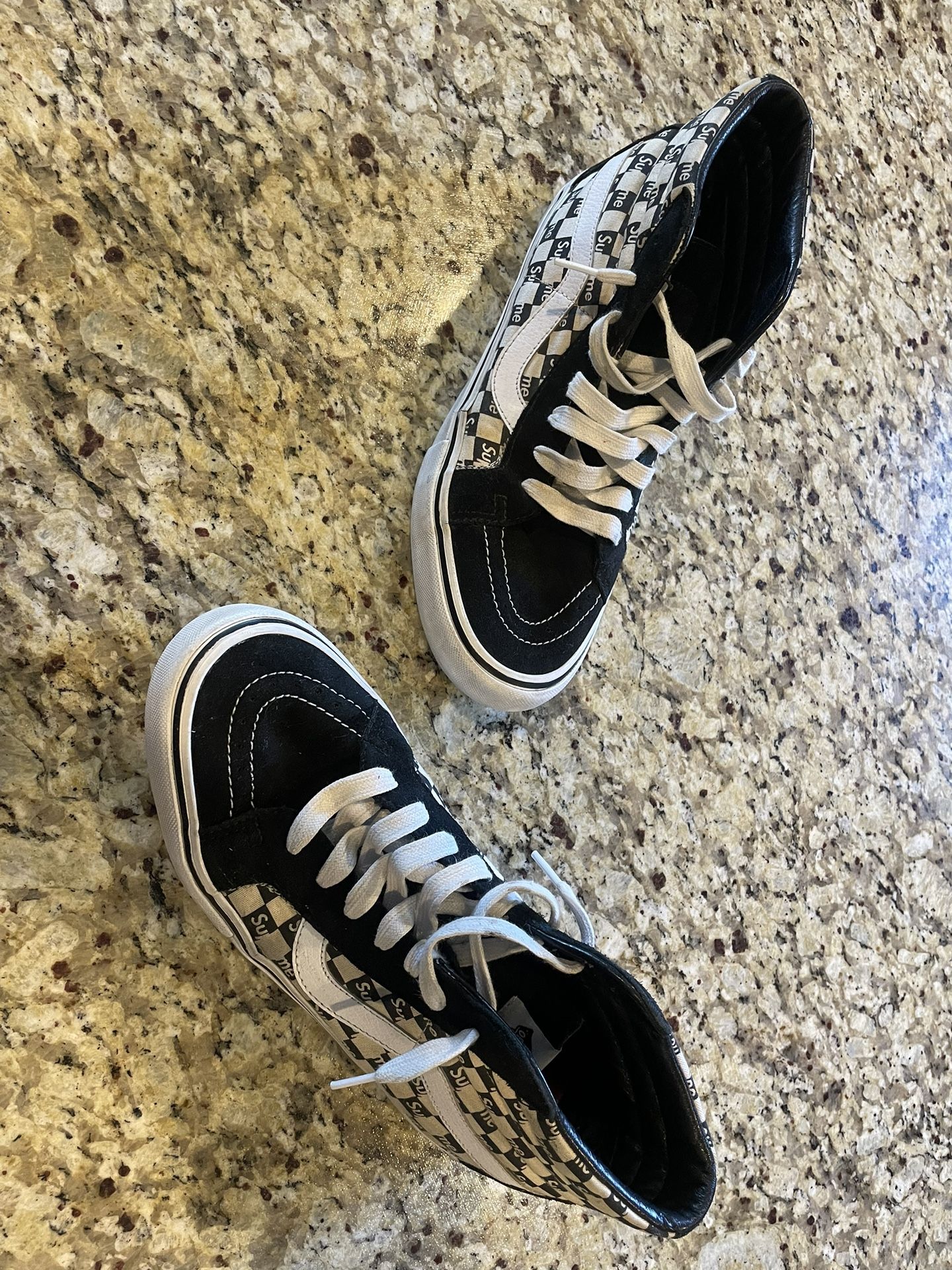 SUPREME X SK8-HI PRO 'CHECKERED BLACK' Size 10