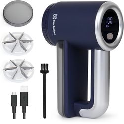 Electrolux Rechargeable Fabric Shaver & Lint Remover for Clothes, Furniture, Sofas, Blankets with LED Display, 3-Speed Portable Electric Pill Cutter -