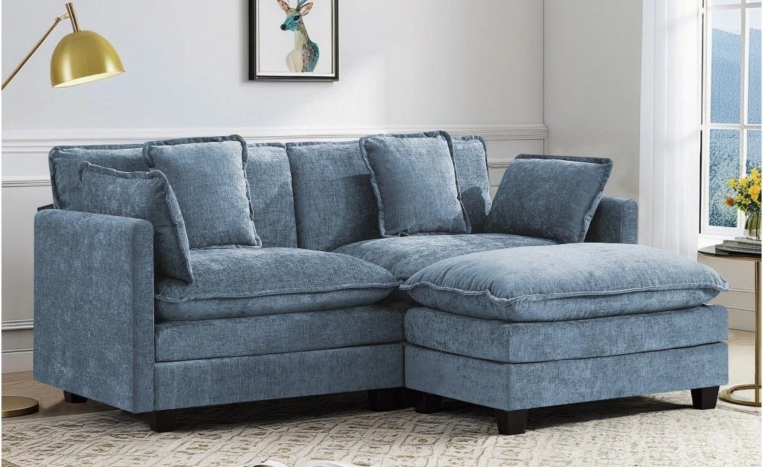 Small Space Love Seat With Ottoman