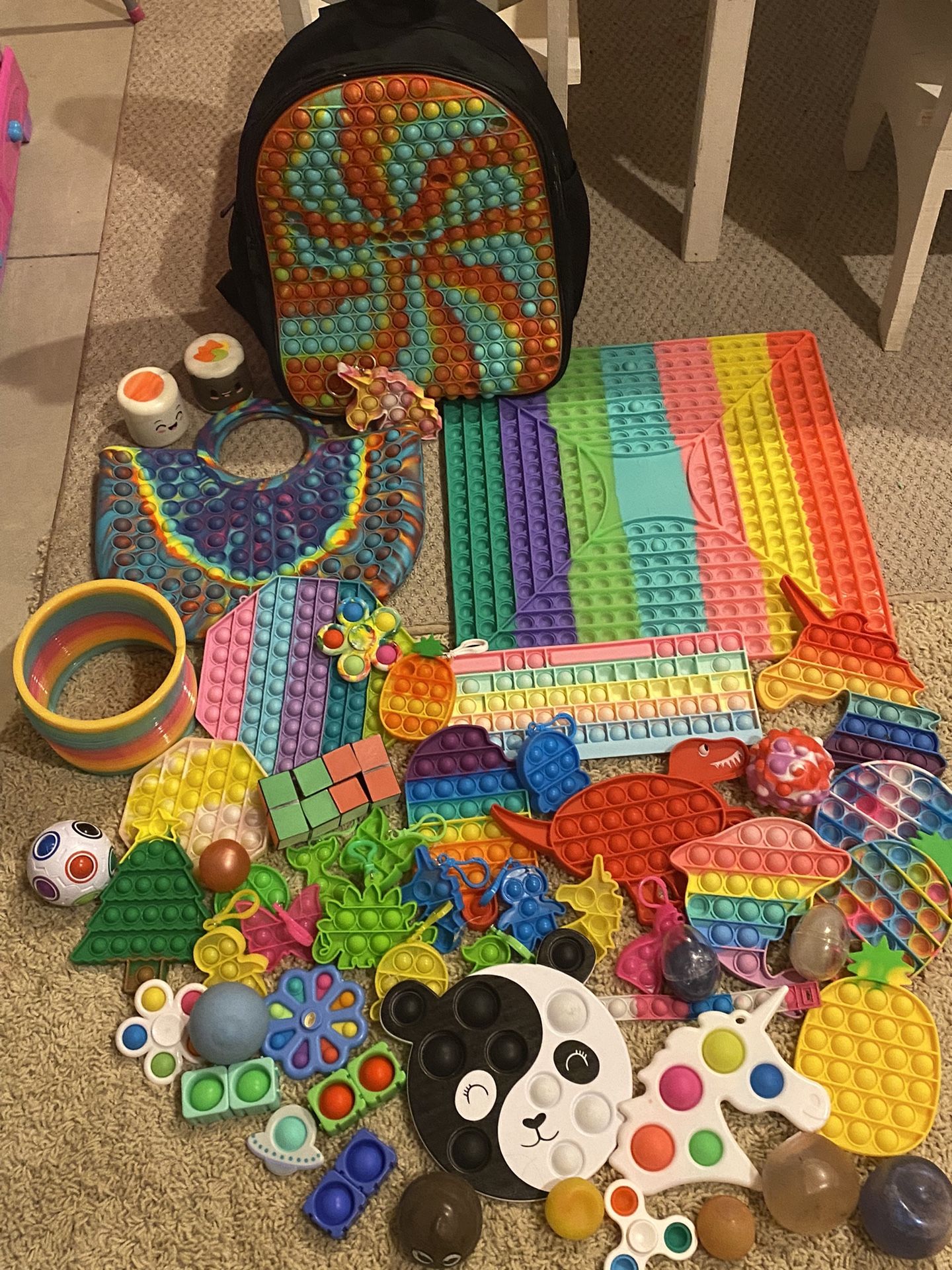 Large variety of fidget toys