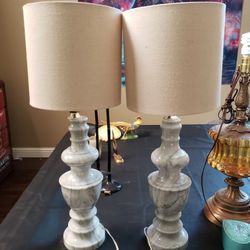 Vintage MARBLE stone Lamps $199