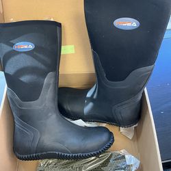 HISEA Men's Waterproof Durable Insulated Rain Rubber Boots Size 11 (44)