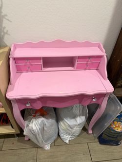 Pink Kids Wooden Desk