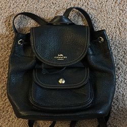 Coach Pebble Leather Drawstring Backpack (Style F23245)