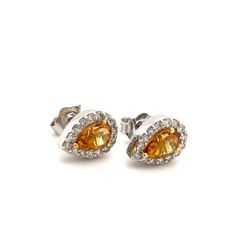 9kt White Gold Diamond Citrine Earrings .82 Citrine .26ct Diamond 147923 6