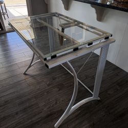 Glass & Metal Desk/ Art Easel 