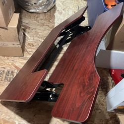 Adjustable Computer Desk Top Standing Riser Cherry Wood Color Barely Used 50 Bucks