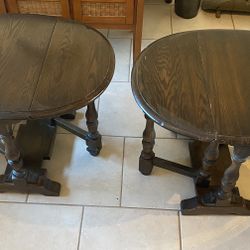 Vintage Oak gateleg drop-leaf tables