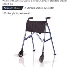 New STANDER FOLD-N-GO Walker 8lbs $129value