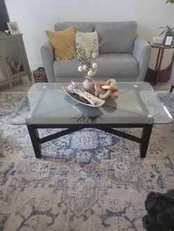 Modern glass coffee table with two end tables