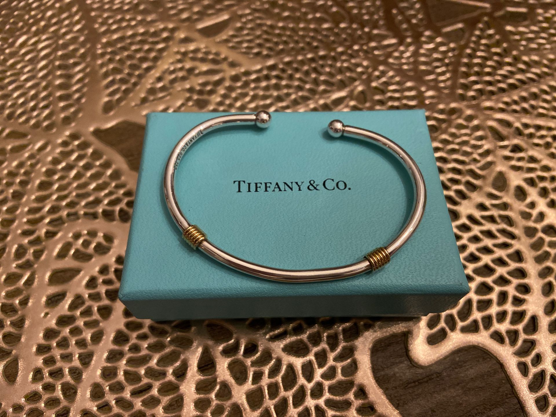 Tiffany & Company Rare Silver & 18k gold Coil Bracelet