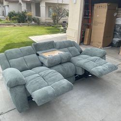 Mint green turquoise Cashmere Fleece Living Room Recliner Intelligent Sofa Heavy Duty 