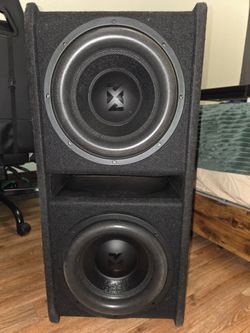 ​NVX Dual 12" Subwoofer Package with Amp (NPKG212) - Heavy Bass 30 Hz tune