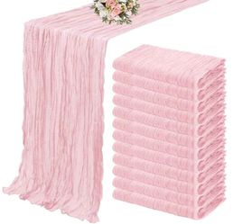 Pink cheesecloth table runners (12 pack)