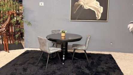 Cute Small Black Dining Room Table With 3 Chairs - Delivery Available