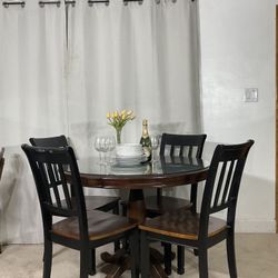 Ashley Furniture All Wood Kitchen Dining Table With 4 Chairs 