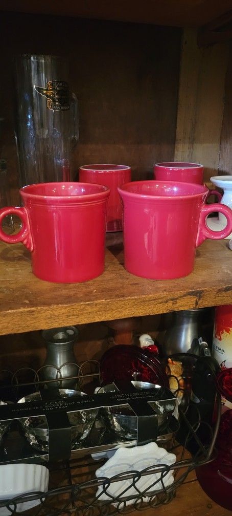 Set Of 4 Fiesta Ware Coffee Cups