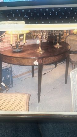 English Walnut Demilune console table