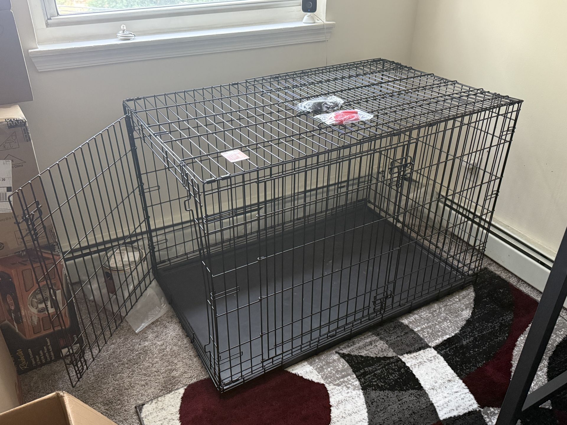 KONG® Ultra-Strong Double Door Wire Dog Crate with Divider Panel