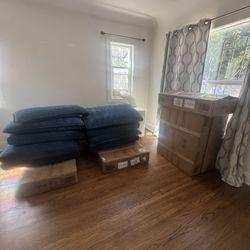 Brand New Blue Chenille Couch for Sale 