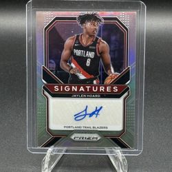 2020-21 Panini Prizm Signatures Silver Holo Prizm #SI-JAY Jaylen Hoard Auto