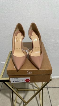 Excellent condition christian louboutin IRIZA 100PATENT (Nude/Black) Both Size 38