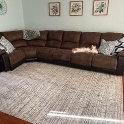 Black And Brown Microfiber Couch