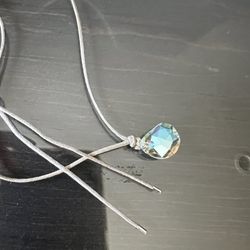 Swarovski Multicolored Oval Crystal Pendant Cord Necklace 