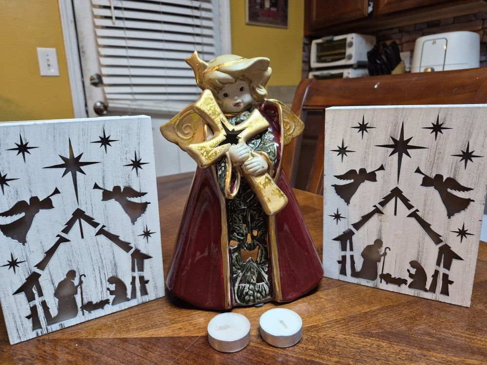 Angel Candle Holder And Angel Decor