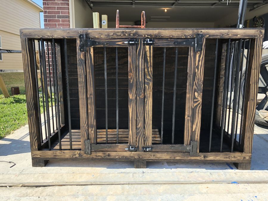Custom Dog Crate Kennel Cage tV Console Sideboard Bed End Table Bench  Farmhouse House Solid Wood Toy for Sale in Houston, TX - OfferUp